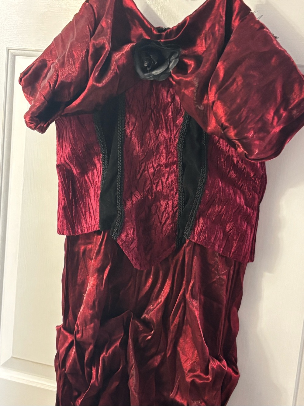 Rubie's Burgundy and Black Velvet-look Girls Costume Dress